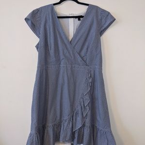 J. Crew faux wrap dress gingham pattern